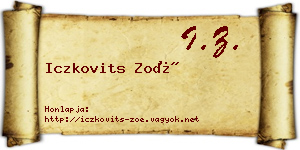 Iczkovits Zoé névjegykártya